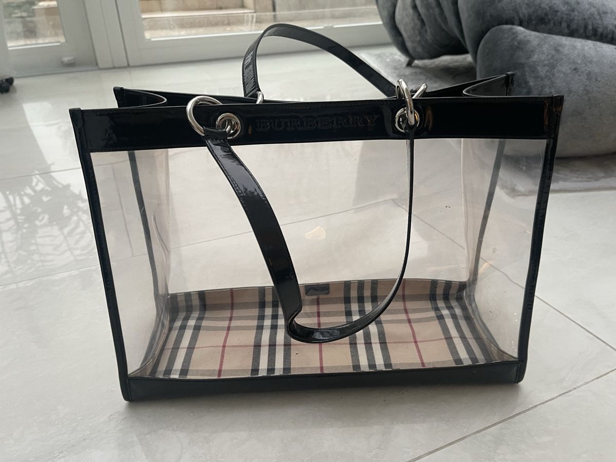 Burberry Borse da donna: Burberry Tasche transparent mit Tartan Innenfutter – Usato da Weisslingen venduto da Spiegelbild0
