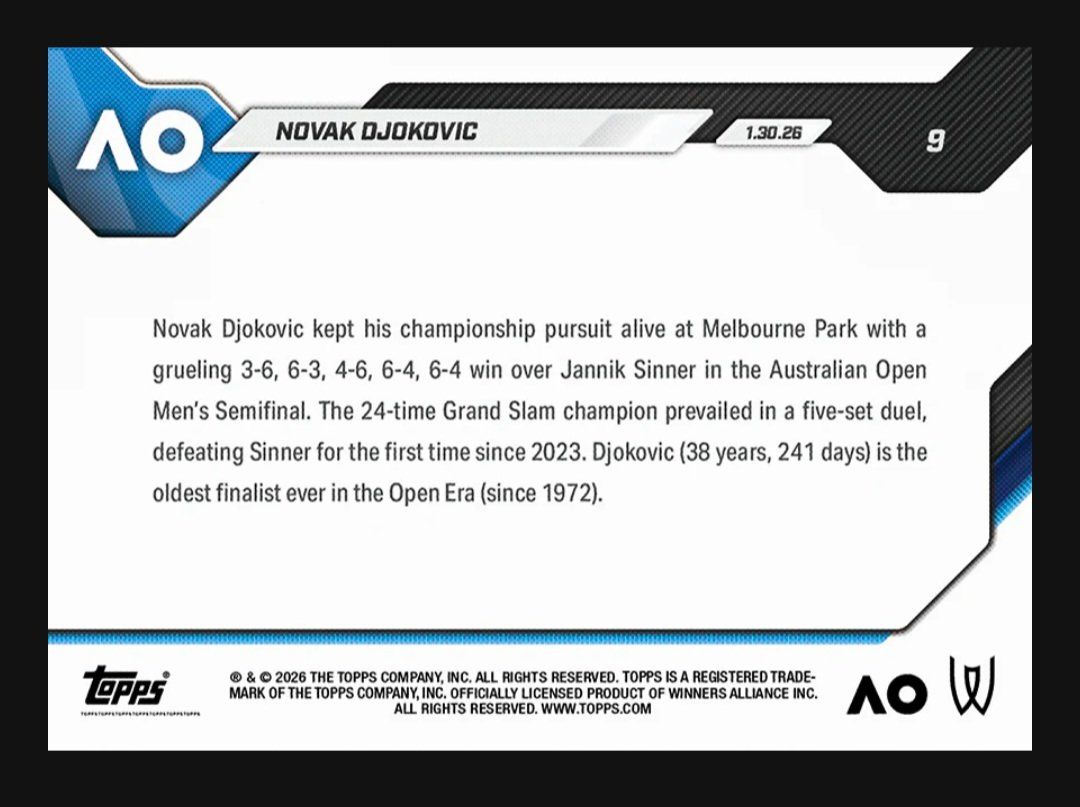 Topps Carte collezionabili: Novak Djokovic - Topps – Nuovo (secondo la descrizione) da Burg AG venduto da Danoe 1