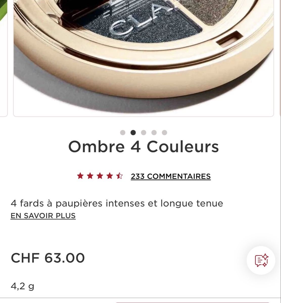 Clarins Maquillage: Ombre 4 Couleurs Clarins  – Neuf (Voir description) à Monthey par sen_6ckr