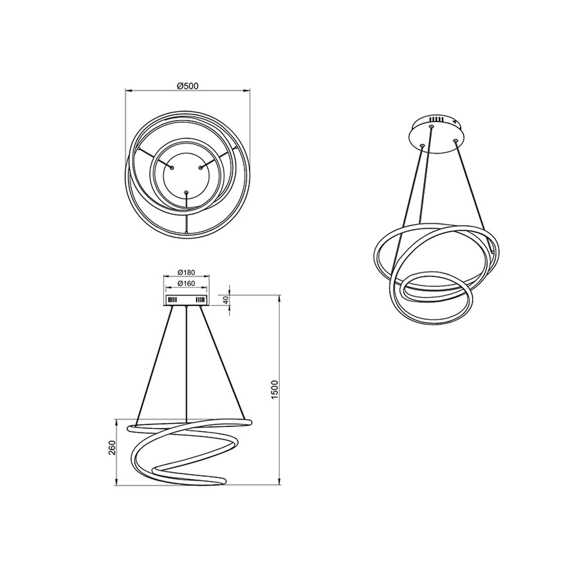 Lampadari & plafoniere: LED Pendelleuchte, Spirale, 50 cm Ø – Nuovo (secondo la descrizione) da Kreuzlingen venduto da Smart-Light 3