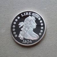 Medaille ++ USA 1 Dollar 1804 versilbert
