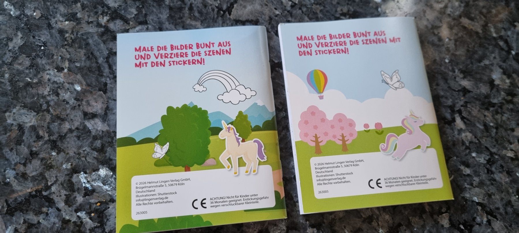 Bücher: Malen und Stickern Regenbogenwelt Einhoerner Büechli – Neu (gemäss Beschreibung) aus egliswil von Maggy6 1