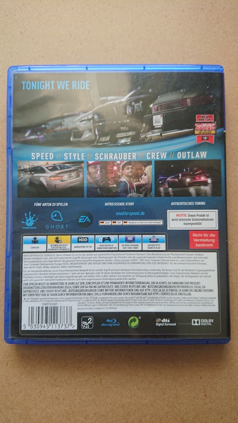 Jeux: Need for Speed PS4  – D'occasion à Chur par FreakofRarity 1