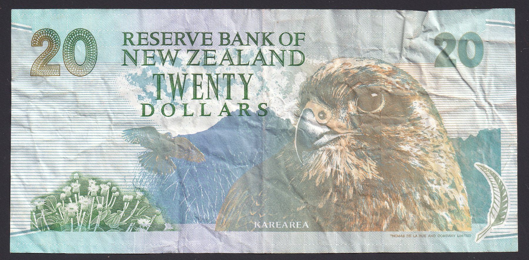 Banconote: Neuseeland 20 Dollars 1992 – Usato da Brugg AG venduto da banknoten_muesli 1