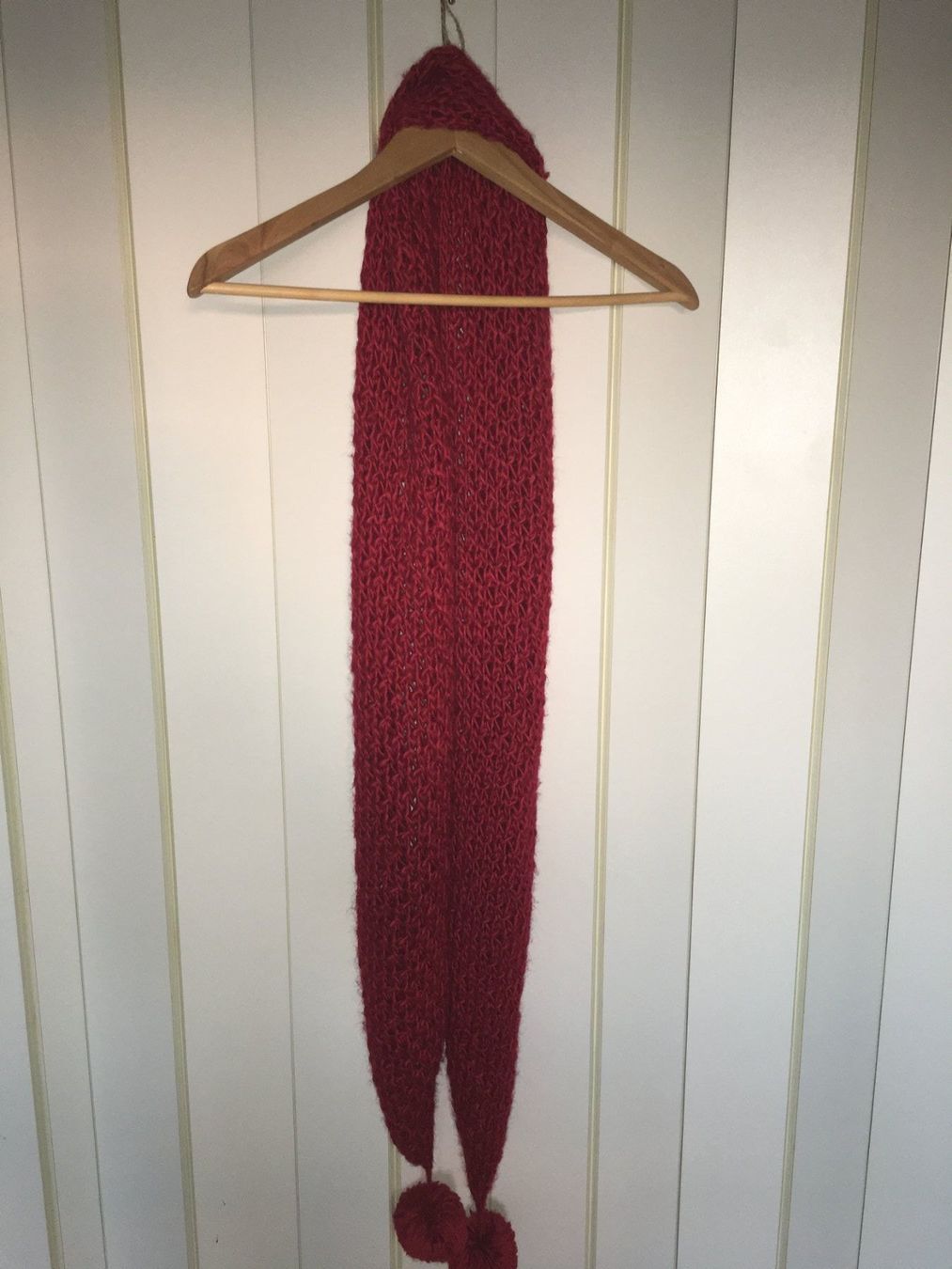 Foulard & Sciarpe: Strickschal, rot, m. Bommeln – Usato da Arni AG venduto da Mimo007 1