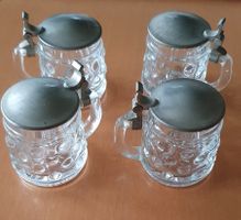 4 Original BMF Schnapskrügerl mit Zinndeckel