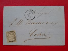 1862: Drucksache mit 21G (21B4) von LUGANO, Kat: 1'400.-