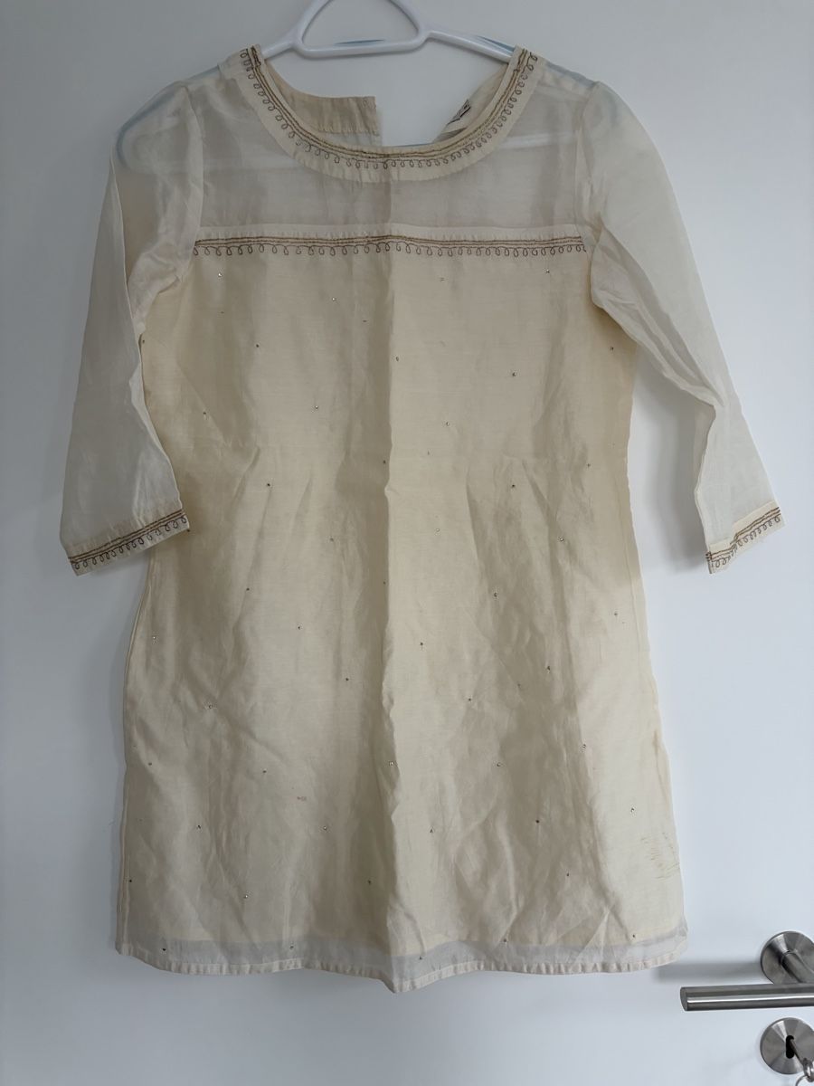 Tuniche: Silk Blend Tunic Top from Fabindia, Size S, Cream White. – Nuovo (secondo la descrizione) da Affoltern am albis venduto da onlyrose123 2