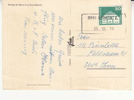Aushilfsstempel Grimentz 1970 auf AK Moiry