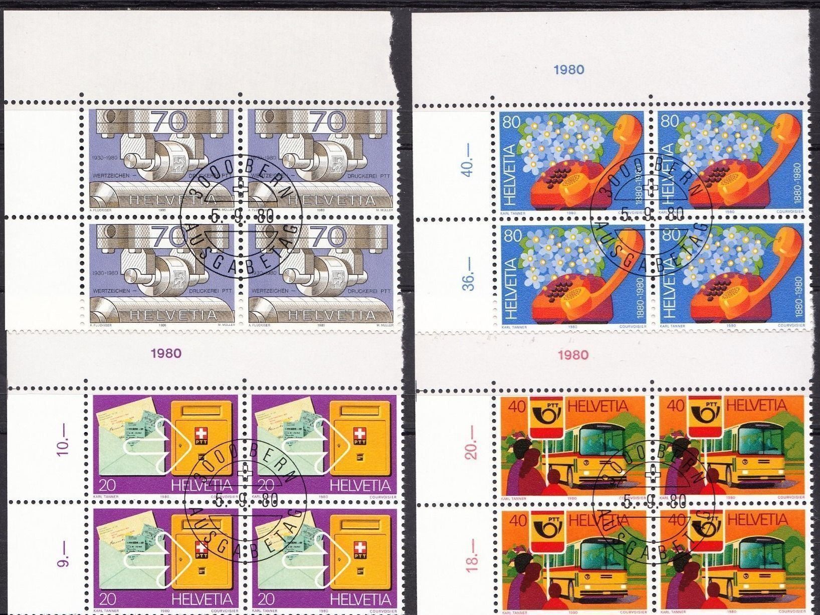 Tutti i francobolli: SBK 645 - 648 4er Block mit ET – Usato da Bürglen TG venduto da StampGraf