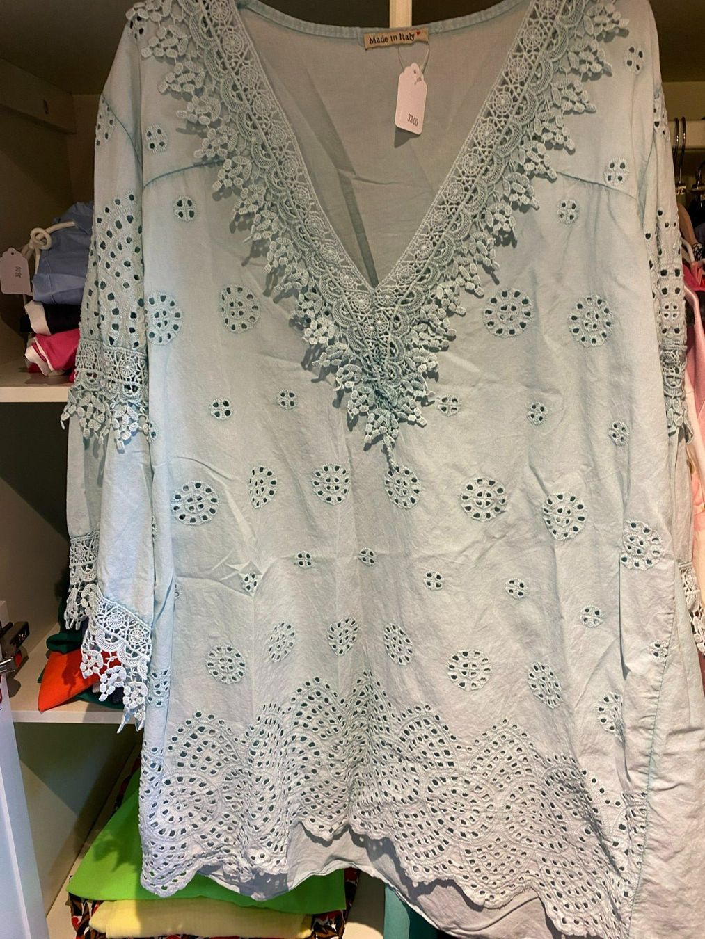 Camicette: DAMEN BLUSE TÜRKIS – Nuovo e nell'imballaggio originale da Meienried venduto da ManuelaBoutique