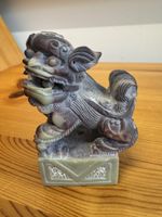 🔥 Chinese Carved Soap Stone Foo Dog Statue Stamp 4 x3.5x7.5