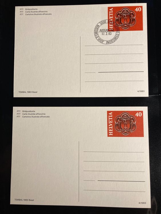 Schweiz 1983 Bildpostkarten Trembal postfrisch 1.Tagsstempel 1
