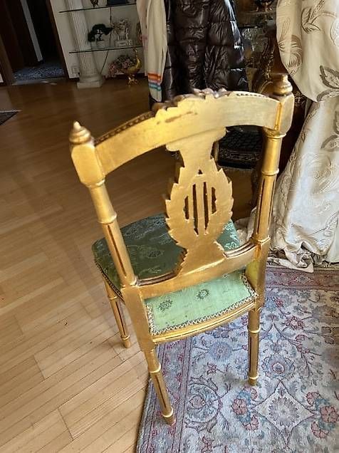 Stühle: Schöner kleiner Stuhl, goldfarben – Gebraucht aus Liestal von patakuna 2