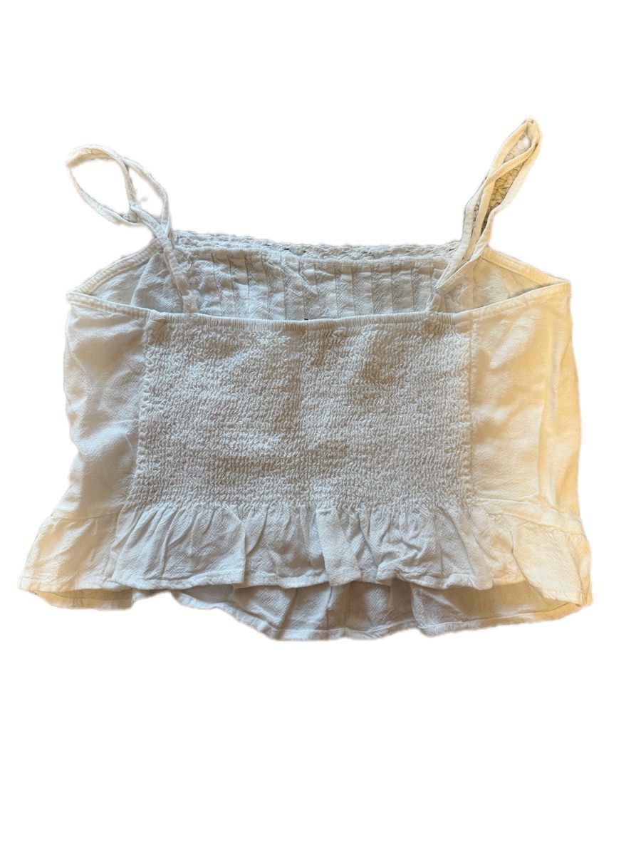 Top: WEISSES SUBDUED GERAFFTES CROP-TOP – Usato da Vilters venduto da sele08_ale08 2