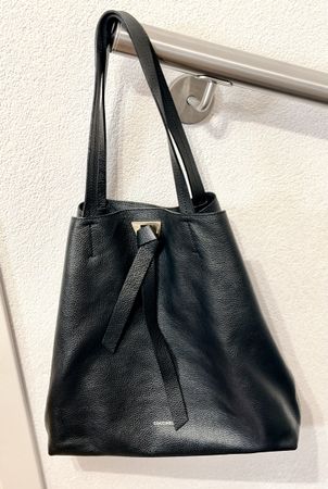 Coccinelle schwarz Leder Shopper Tote Bag Umhänge - Tasche
