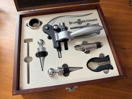 Sommelier-Set Hebelkorkenzieher mit Zubehör im Holzkoffer