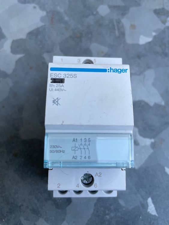 Hager ESC126 Schütz 25A 1 NC 230V - Leistungsschütz Für Elektroinstallation