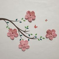 4 Stück Blumen gehäkelt, fleurs crochet, fiori uncinetto 750