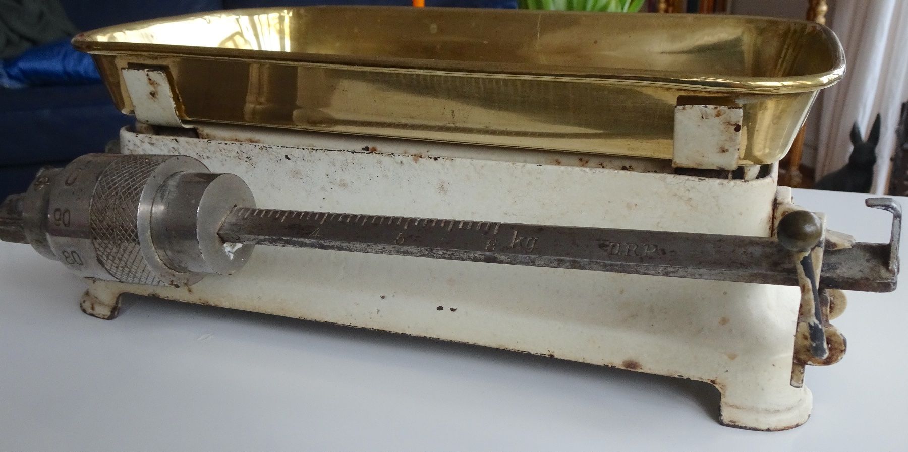 Tutte le decorazioni: Antike Küchenwaage mit Messingtablar, ca. 80 Jahre alt – Usato da Zürich venduto da ganzgut1001 1