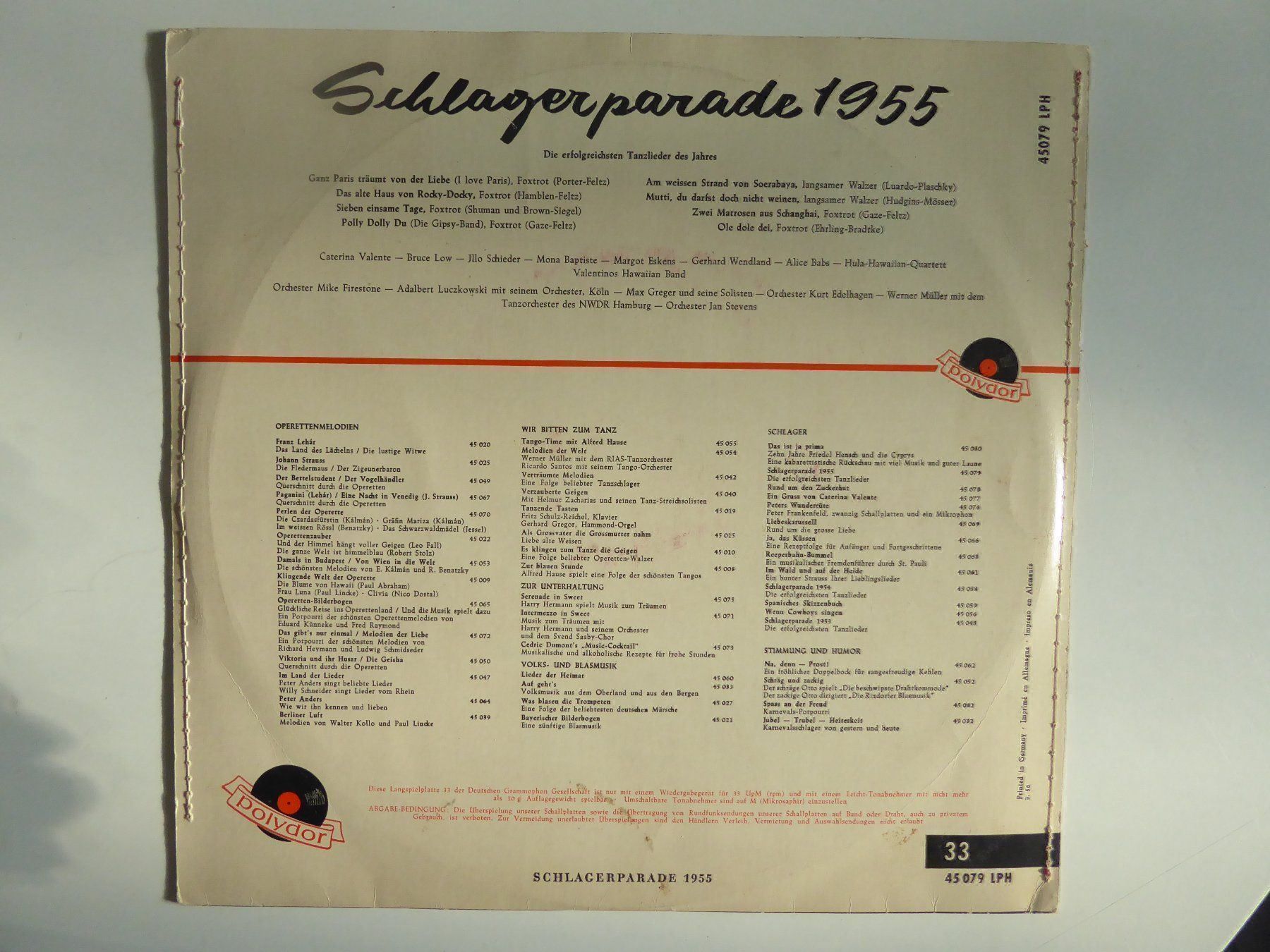Schallplatten: Schlagerparade 1955 – Gebraucht aus Zürich von Chaeffeler 1