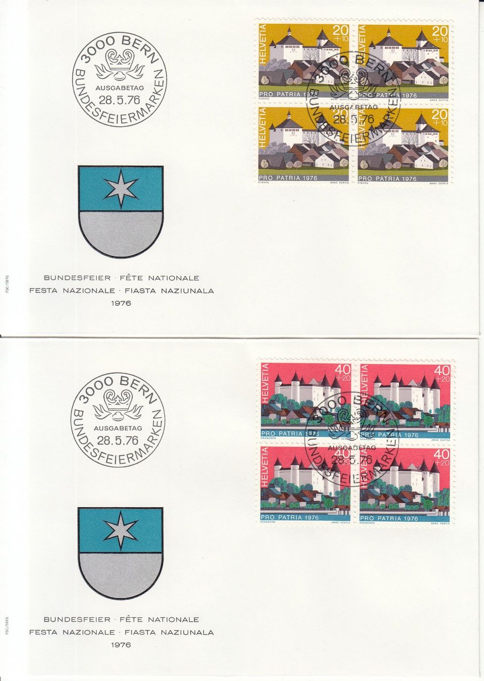 Tutti i francobolli: SBK B170 - B173 im 4er-Block FDC – Usato da Bürglen TG venduto da StampGraf 1