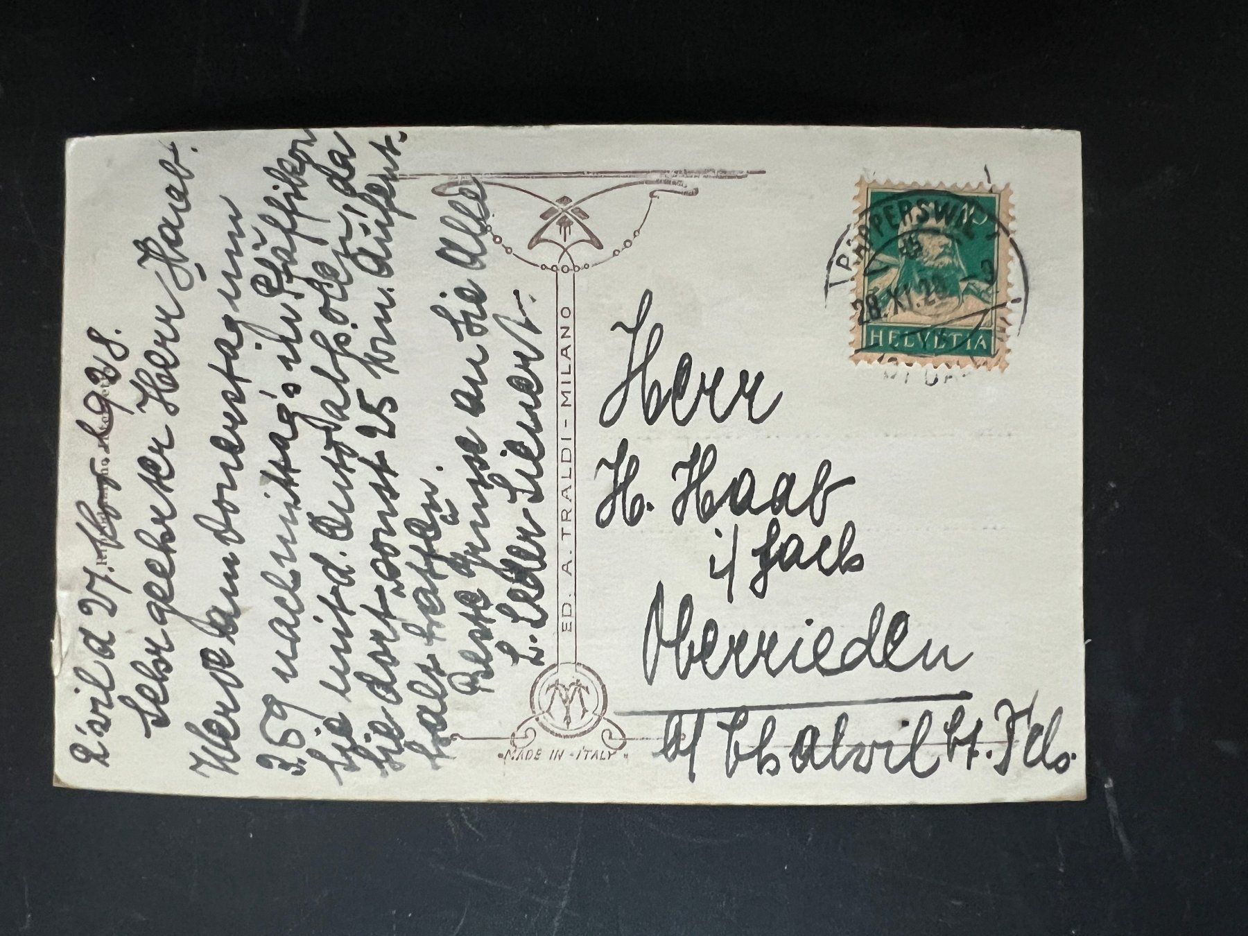 Cartoline postali: Ansichtskarte  Lago Maggiore  1928   (V408) – Usato da Hinwil venduto da Sidi4 1