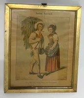 Historischer Schweizer Trachtendruck Kanton Appenzell