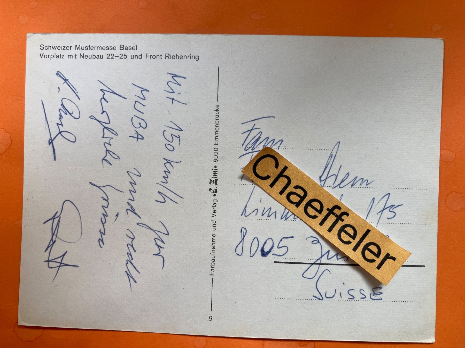 Cartoline postali: Schweizer Mustermesse Basel, Vorplatz mit Neubau – Usato da Zürich venduto da Chaeffeler 1