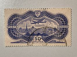 Frankreich 1936, Flugmarke 50 Fr. Znr. 321, top Rarität!