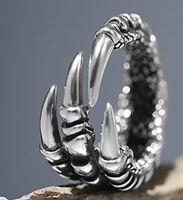Tibetsilber Drachenklaue Verstellbarer Ring