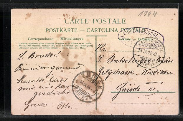 Cartoline postali: AK Andermatt, Teilansicht, 1904 – Usato da Berlin venduto da bartko-reher 1