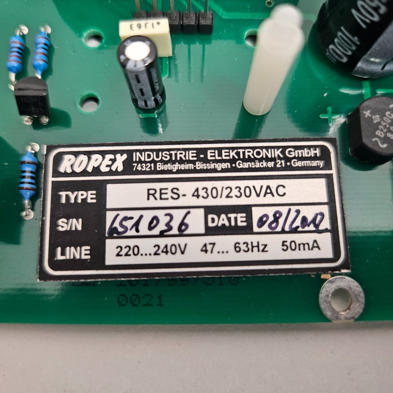Componenti elettronici: ROPEX RES-430/230VAC Temperatur Controller – Usato da Niederdorf venduto da LeptonAG 3