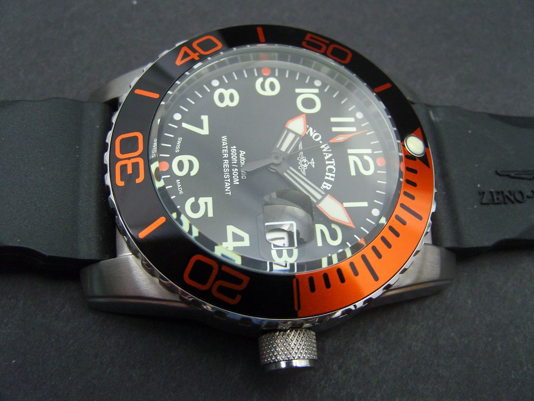 Zeno Orologi: Neue Airplane Diver Automatic Numbers, black/orange – Nuovo e nell'imballaggio originale da Mels venduto da niezie2002 6
