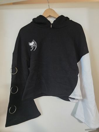 Damen Pullover schwarz weiss Grösse S mit Ringen