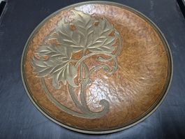 Antiker Jugendstil Kupfer Wandteller A. Delvaux France Art N