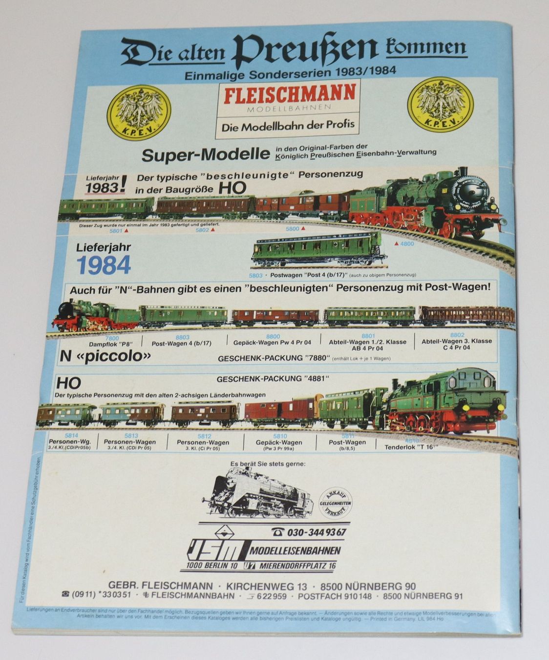 Fleischmann Modellini di ferrovie: Fleischmann  Katalog 84/85 – Usato da Frick venduto da volvo850driver 6