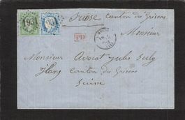 Beleg: Frankreich - Ilanz GR, Jan. 1872