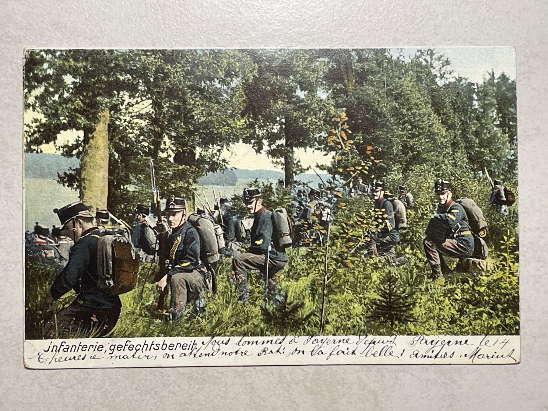 Cartoline postali: Alte Ansichtskarte - Infanterie Gefechtsbereit, 1903 – Usato da Strengelbach venduto da Aschatan5