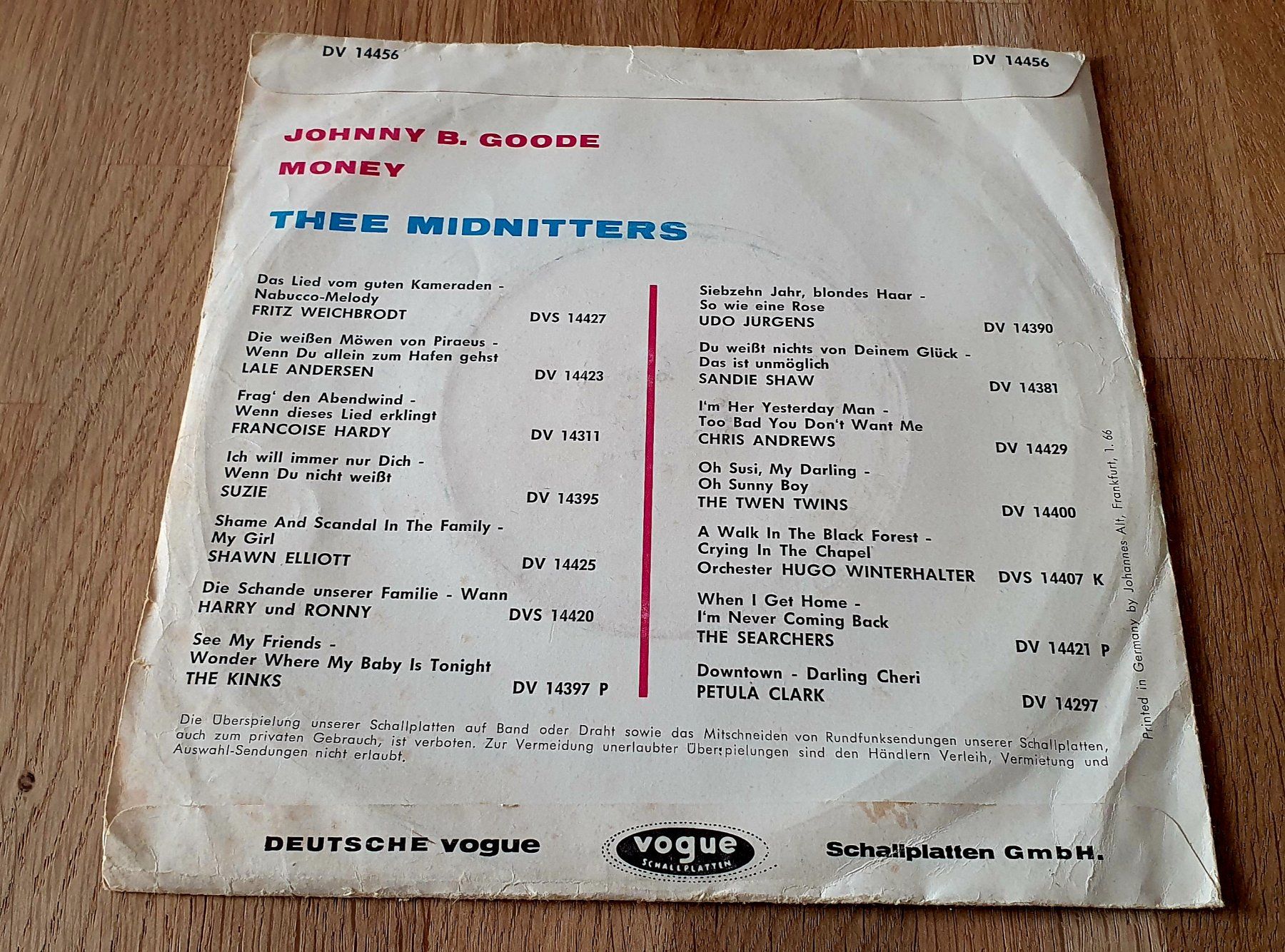 Dischi in vinile: THEE MIDNITTERS, Johnny B. Goode, Si, TOP! – Usato da Kreuzlingen venduto da Cdschlumpf 1