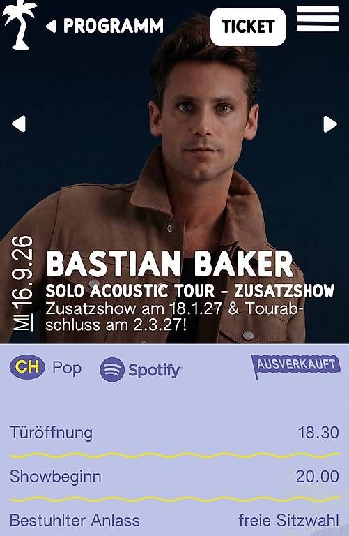 Biglietti: 2 Konzert-Tickets Bastian Baker – Nuovo (secondo la descrizione) da Bremgarten b. Bern venduto da burkard01