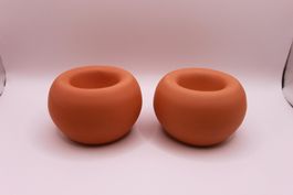 2er Set Terrakotta Kerzenhalter