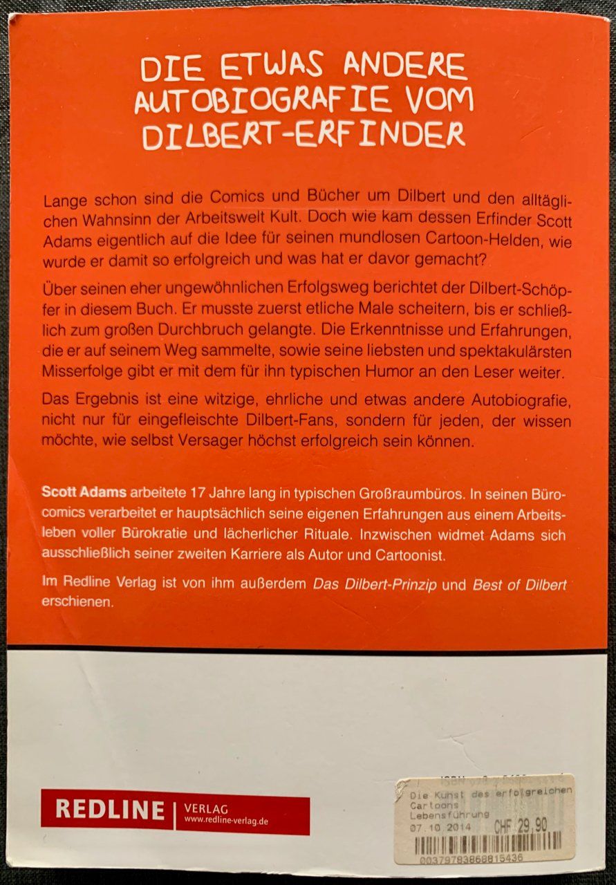 Bücher: Die Kunst des erfolgreichen Scheiterns – Scott Adams – Gebraucht aus Bremgarten b. Bern von gutzi63 1