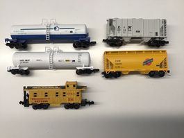 Modelleisenbahn Güterwagen Set, 5-teilig, Spur N