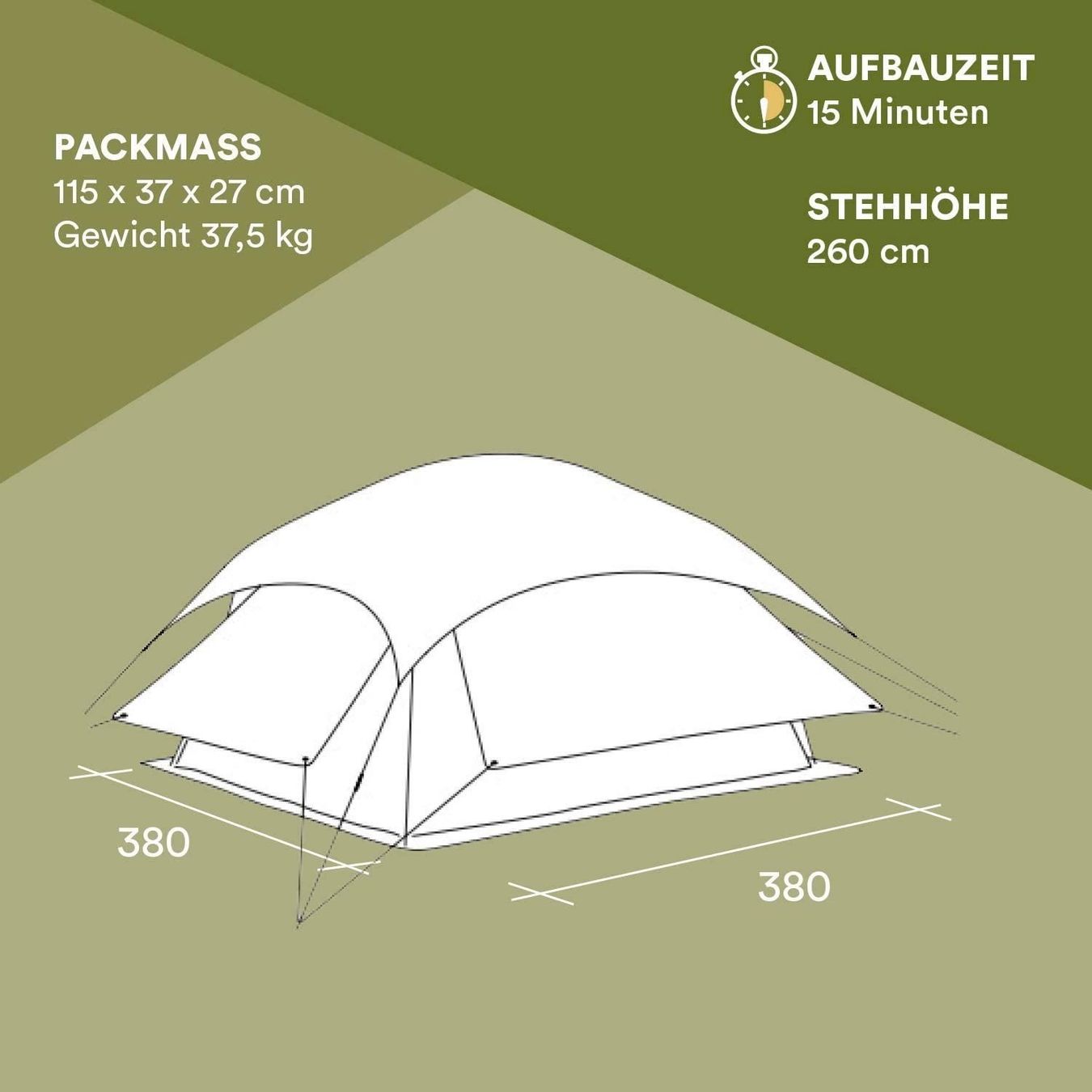 Zelte: Skandika Varberg Hauszelt Grau – Neu und originalverpackt aus Bottighofen von zaap 6
