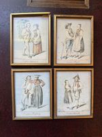 Lot 4 gravures costumes suisses Fribourg Appenzell etc