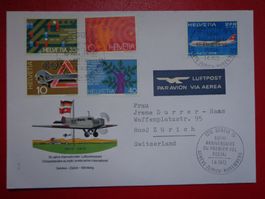 Brief 1972 LUFTPOST FLUGPOST Genève-Zürich-Nuremberg