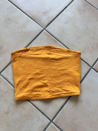 top bandeau jaune moutarde