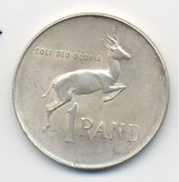 Südafrika 1 Rand 1966 englischer Text Silbermünze KM#71.1