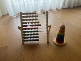 boulier + bonhomme à monter- pour tout petits en bois